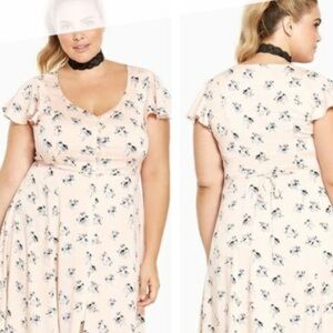 Floral Midi Dress in Cream